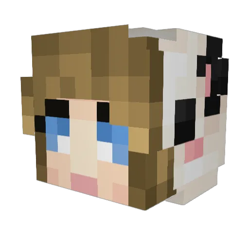 Unflamable Minecraft avatar head, 3D render