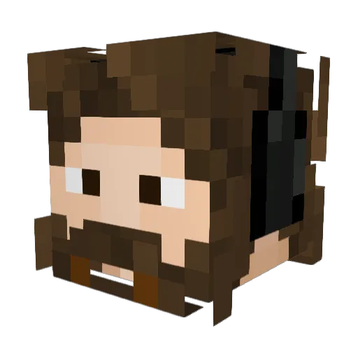 UnfoldedCork Minecraft avatar head, 3D render