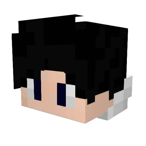 Unfortail Minecraft avatar head, 3D render