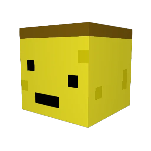 UnfunnyBanana Minecraft avatar head, 3D render