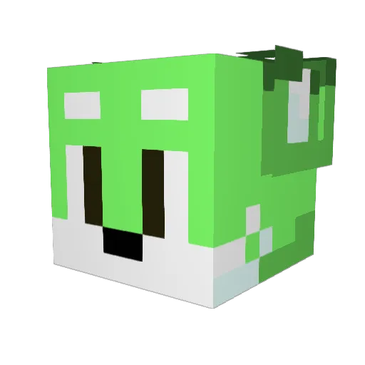Unfurmed Minecraft avatar head, 3D render