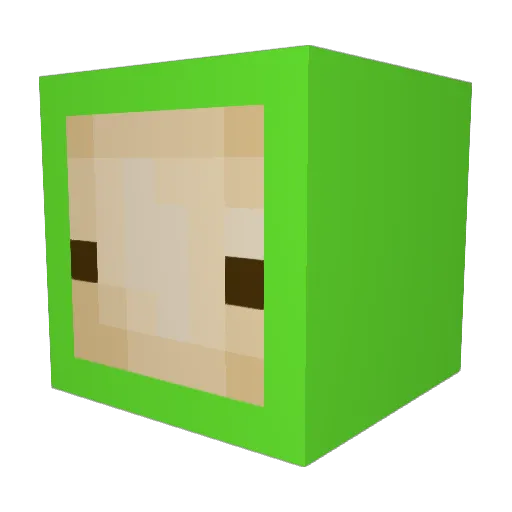 Ungluedmilo Minecraft avatar head, 3D render