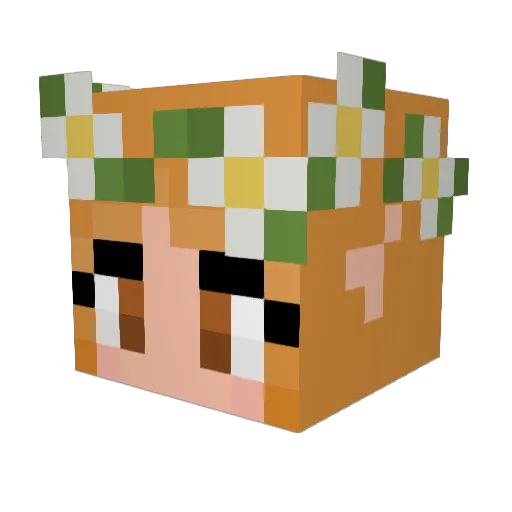 Unguh Minecraft avatar head, 3D render