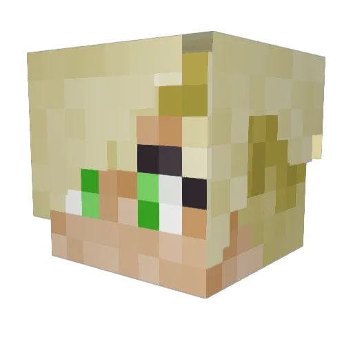 UnhappyApple Minecraft avatar head, 3D render