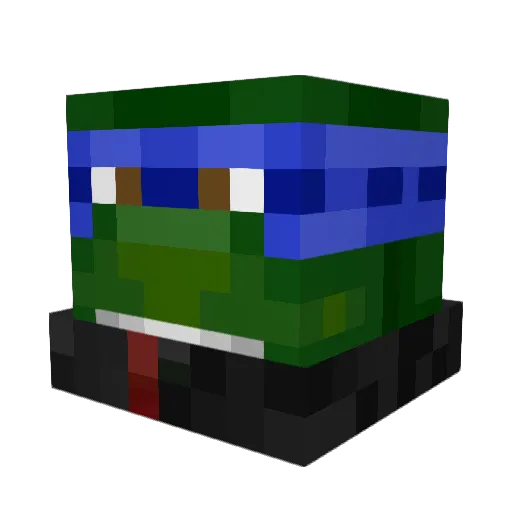 UnhealthyTroll Minecraft avatar head, 3D render