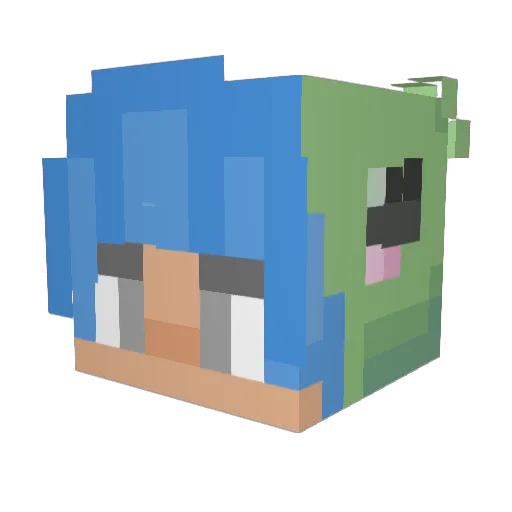 UnholyHedgehog Minecraft avatar head, 3D render