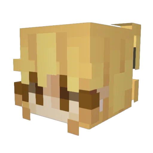 Uni Minecraft avatar head, 3D render