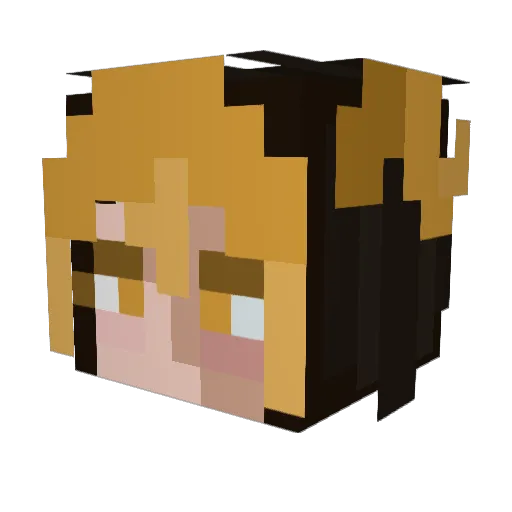 UniAubie Minecraft avatar head, 3D render