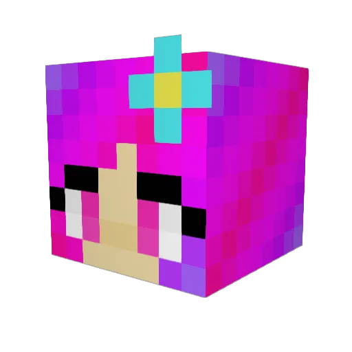 UniFoxey Minecraft avatar head, 3D render