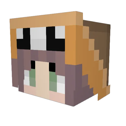 UniGurl Minecraft avatar head, 3D render