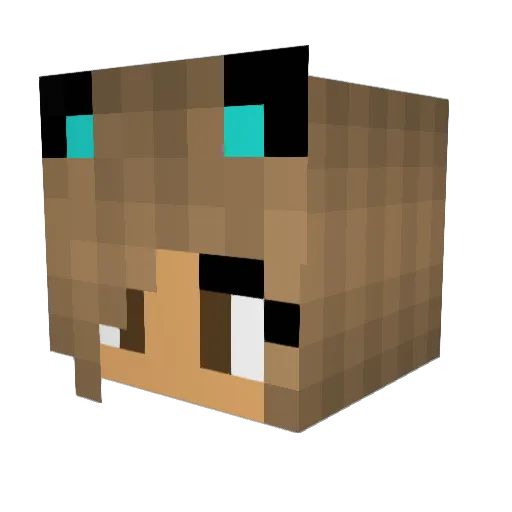 UniPuppy Minecraft avatar head, 3D render