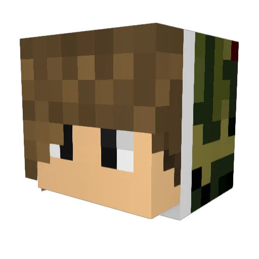 UniTjr Minecraft avatar head, 3D render