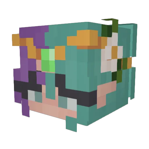 UniUnii Minecraft avatar head, 3D render