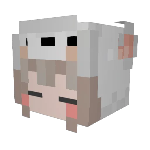 Uni_Rose Minecraft avatar head, 3D render