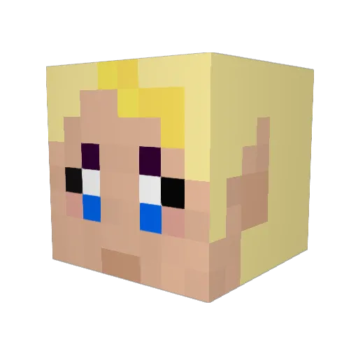 Unib Minecraft avatar head, 3D render