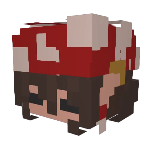 Unibela Minecraft avatar head, 3D render