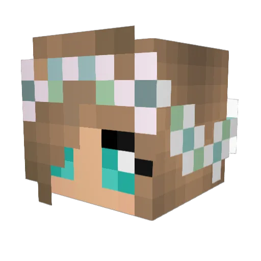 Unicake Minecraft avatar head, 3D render
