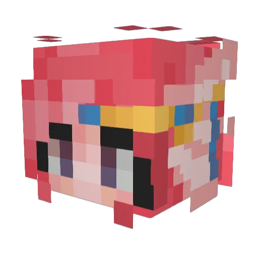 Uniccordion Minecraft avatar head, 3D render