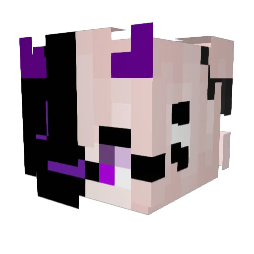 Unicorn69 Minecraft avatar head, 3D render