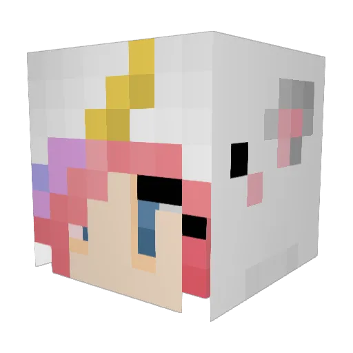 UnicornAva Minecraft avatar head, 3D render