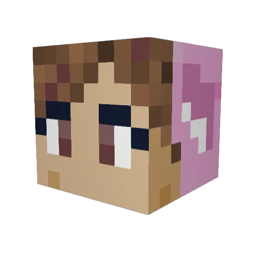 UnicornGirl16 Minecraft avatar head, 3D render