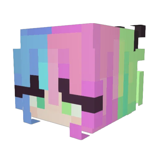 UnicornHell Minecraft avatar head, 3D render
