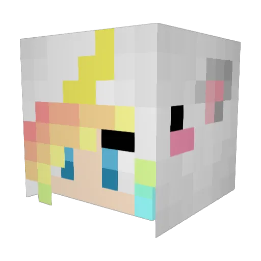 UnicornLoverYT Minecraft avatar head, 3D render