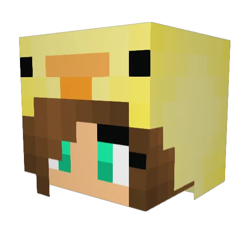 UnicornMW Minecraft avatar head, 3D render