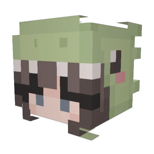 UnicorniaMeg Minecraft avatar head, 3D render