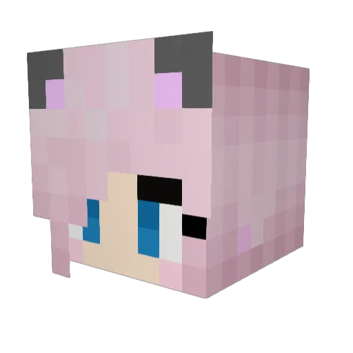 Unicorniii Minecraft avatar head, 3D render