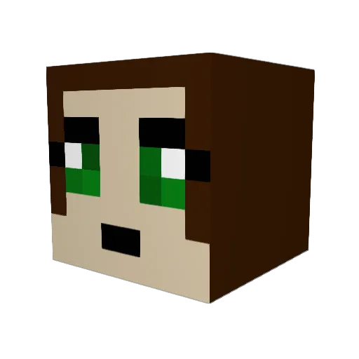 Unicornlover8b Minecraft avatar head, 3D render
