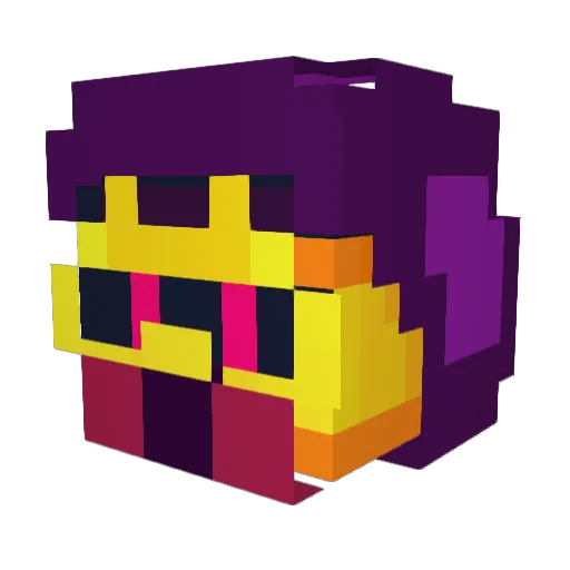 Unicornslimefart Minecraft avatar head, 3D render