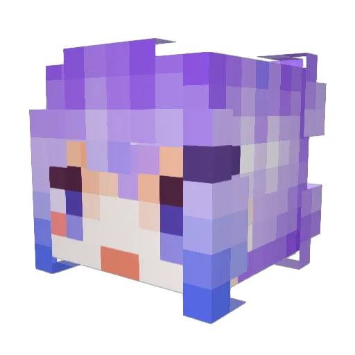 Unicorntyan Minecraft avatar head, 3D render