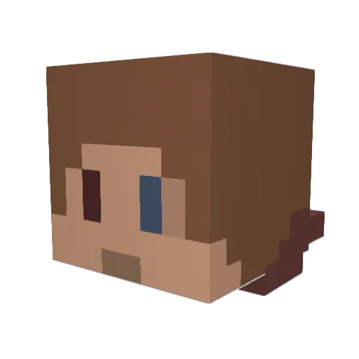 UniformDigLH Minecraft avatar head, 3D render