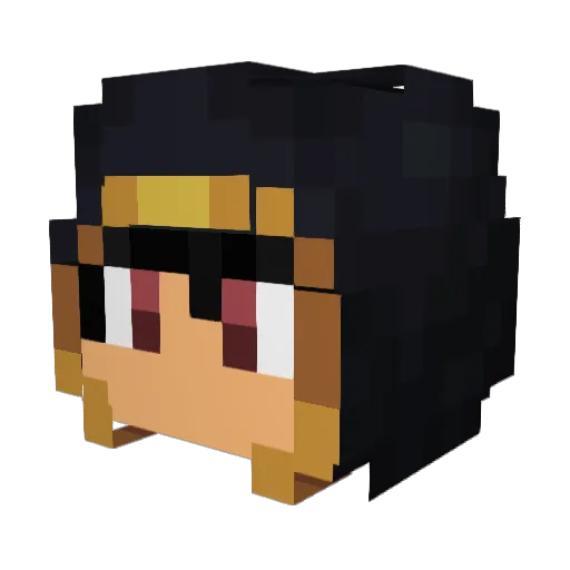 UniformPaper858 Minecraft avatar head, 3D render