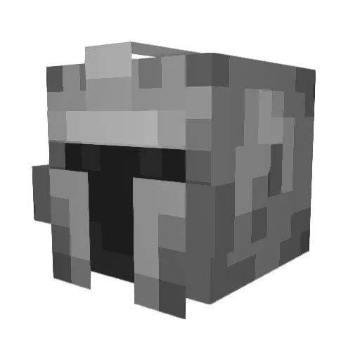 Unindustrialized Minecraft avatar head, 3D render