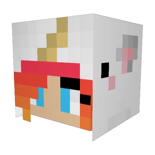 Unipenguino Minecraft avatar head, 3D render