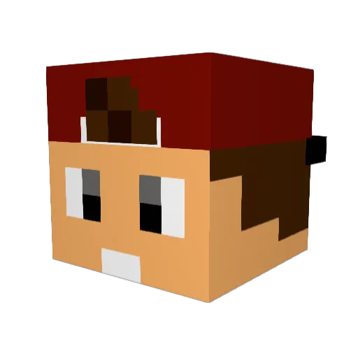 Uniplan Minecraft avatar head, 3D render