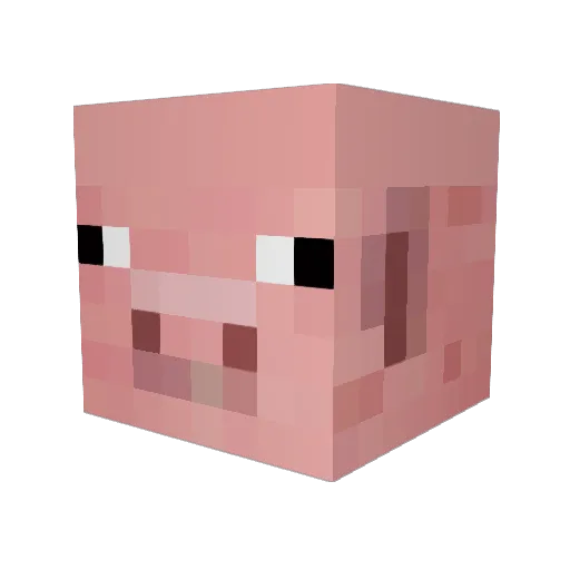 Unipo Minecraft avatar head, 3D render
