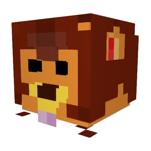 UniqueLion Minecraft avatar head, 3D render