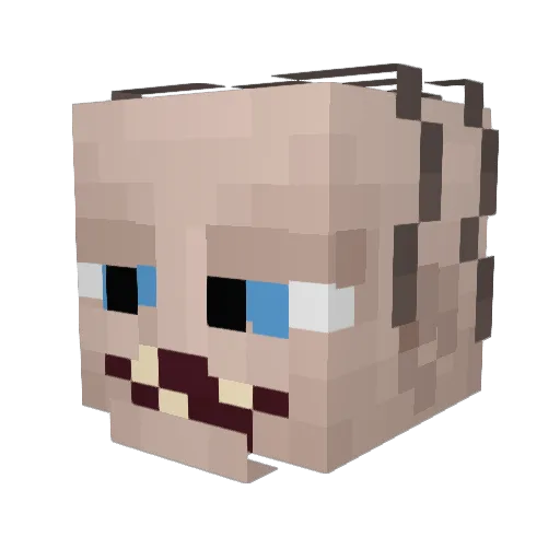 UniqueMunchy Minecraft avatar head, 3D render