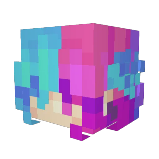 Unique_Gift Minecraft avatar head, 3D render