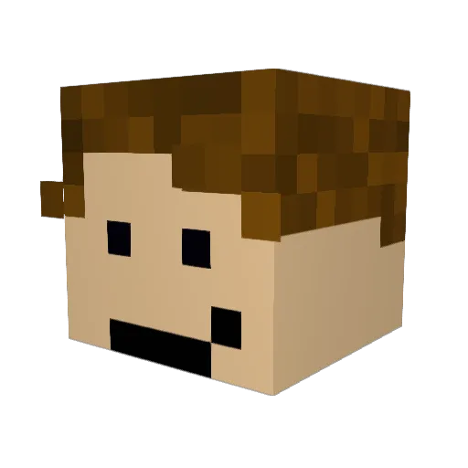 Uniquest_ Minecraft avatar head, 3D render