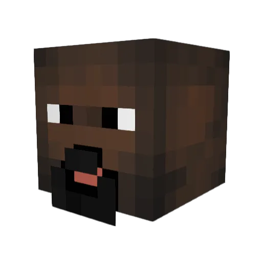 Unisata Minecraft avatar head, 3D render