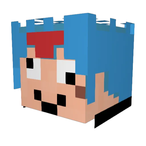 Unisiti3 Minecraft avatar head, 3D render