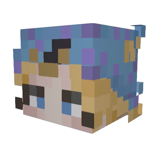 Unisworld Minecraft avatar head, 3D render