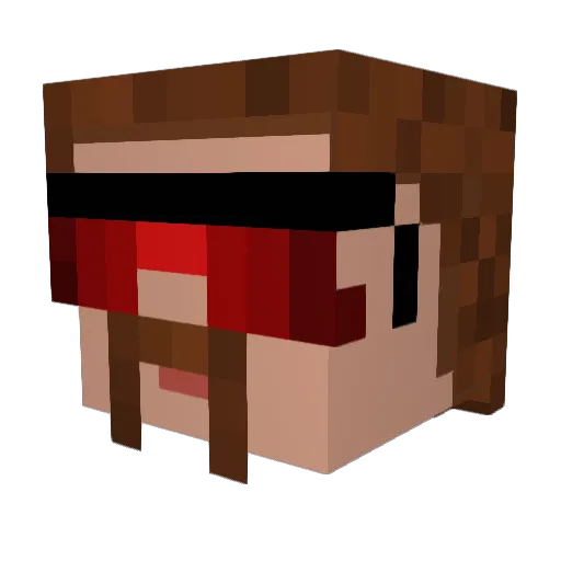 Uniteam10 Minecraft avatar head, 3D render