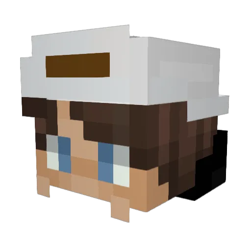 United57 Minecraft avatar head, 3D render