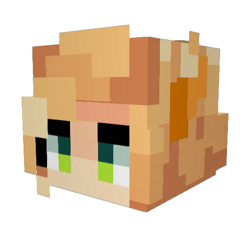 UnityChanUwU Minecraft avatar head, 3D render