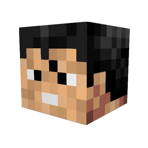 UnityKonge Minecraft avatar head, 3D render